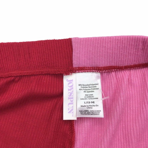 Joyspun Red Pink Colorblock Pajama Sleep Shorts Womens Large (12-14) Loungewear - Picture 4 of 4